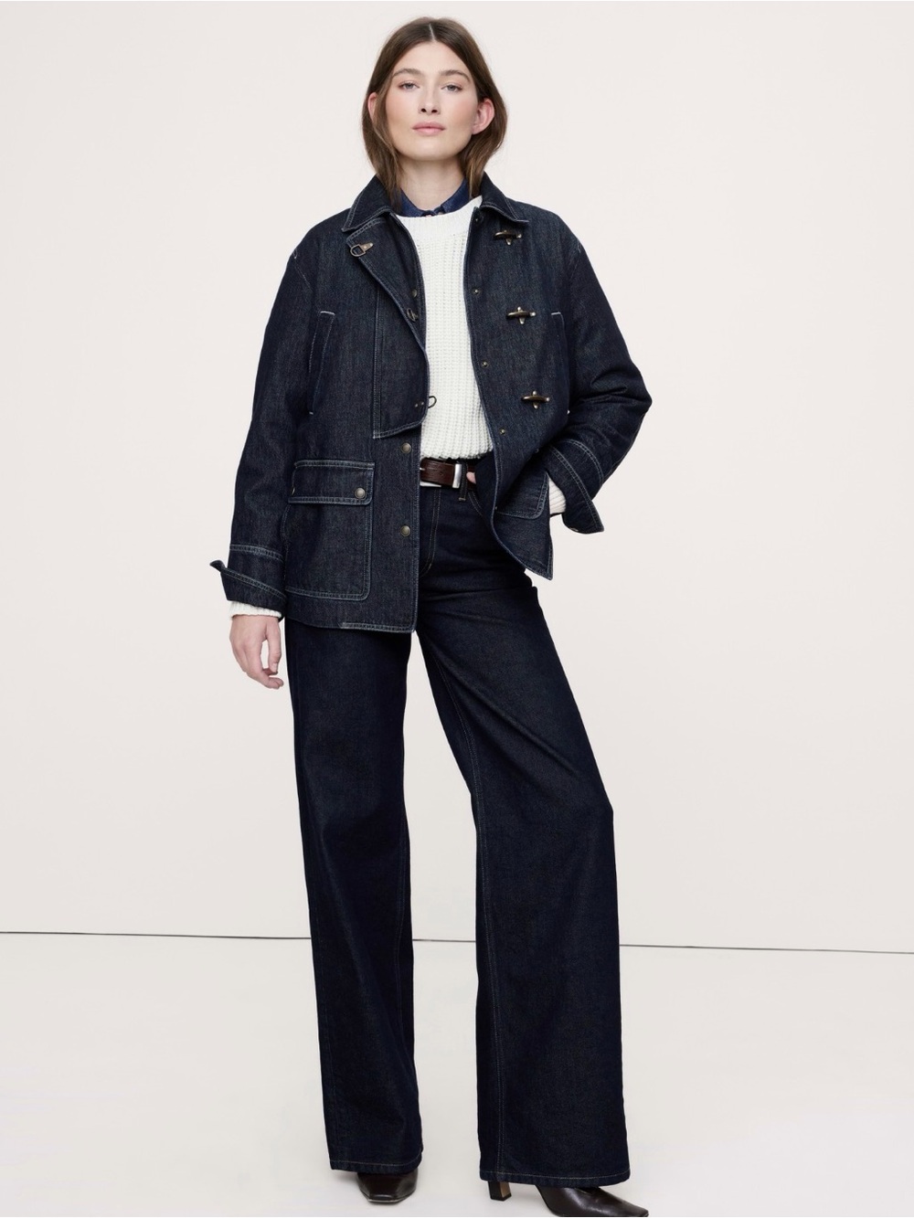 Banana Republic Dark Blue Denim Barn Jacket - Women's